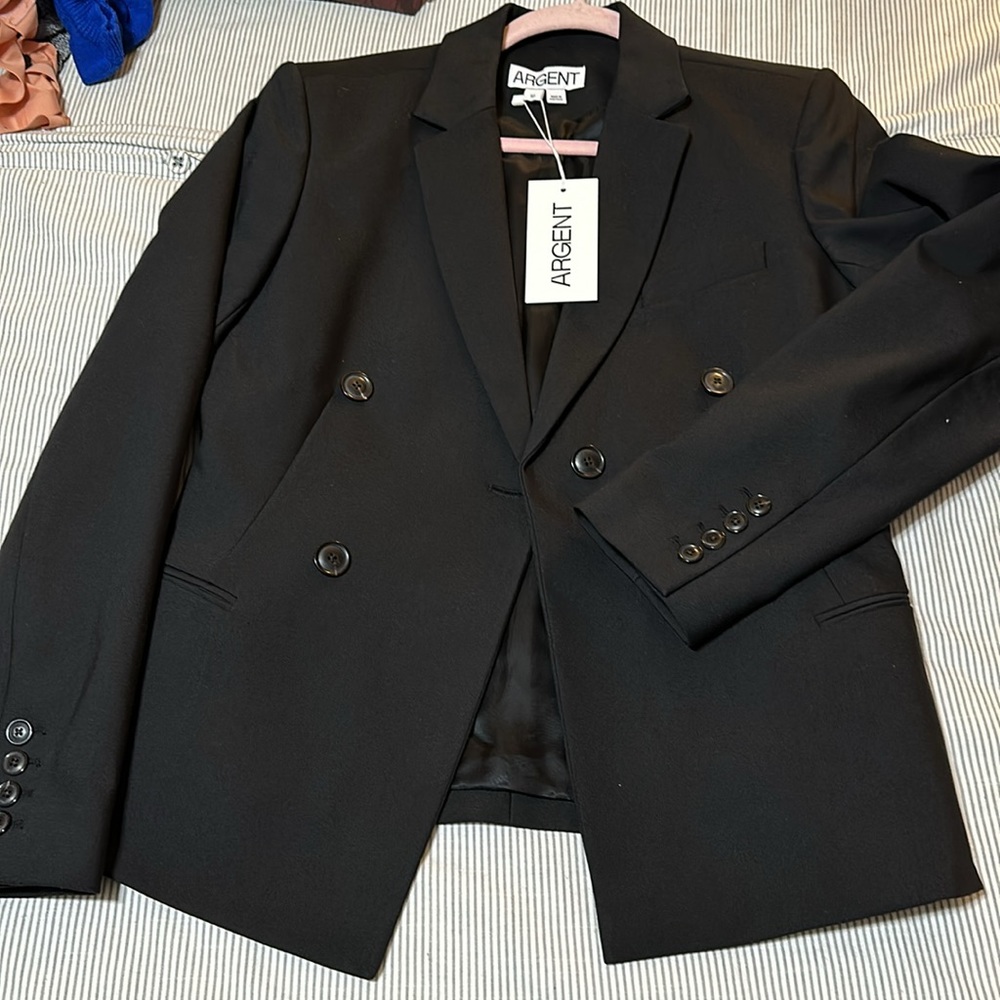 Argent Women's Black Double-Breasted Blazer - Picture 4 of 8